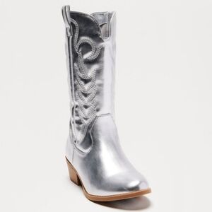 Nova KIDS Metallic Silver Heeled Boots